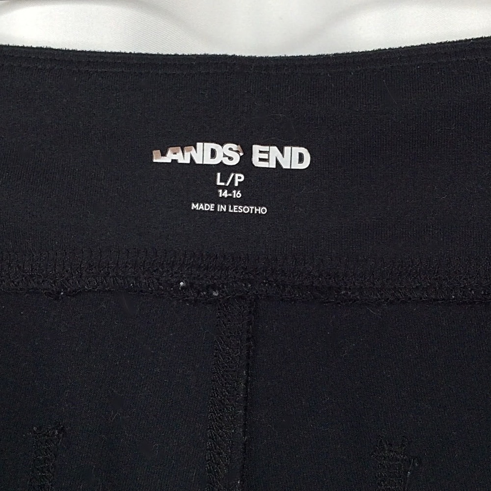 Lands End Pull On Knit Pants Women's Size Large Petite Black - Picture 7 of 8